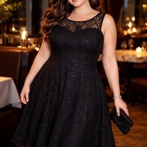 Torrid Black Sequin Lace Prom Dress